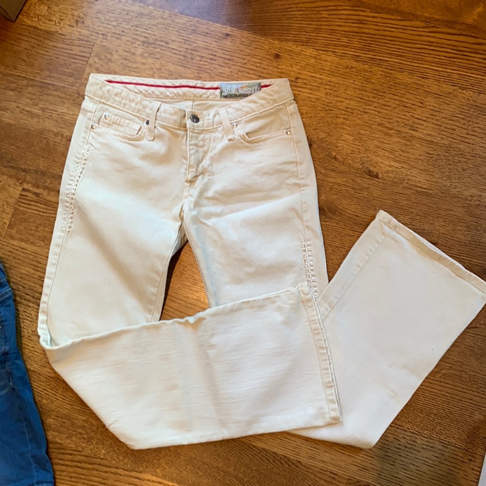 Bootcut cream jeans
